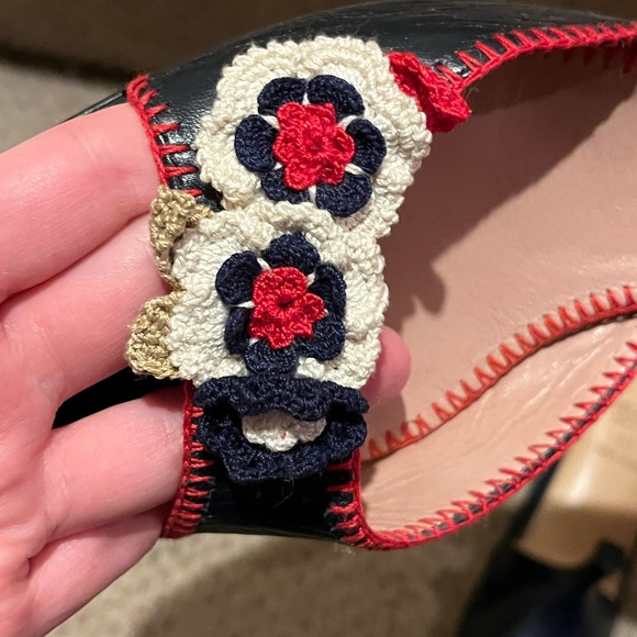 Prada Black and Red Floral Mules - Picture 3 of 5